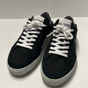 RE/DONE 90s Skate Low Tops Shoes Black Suede Size 37